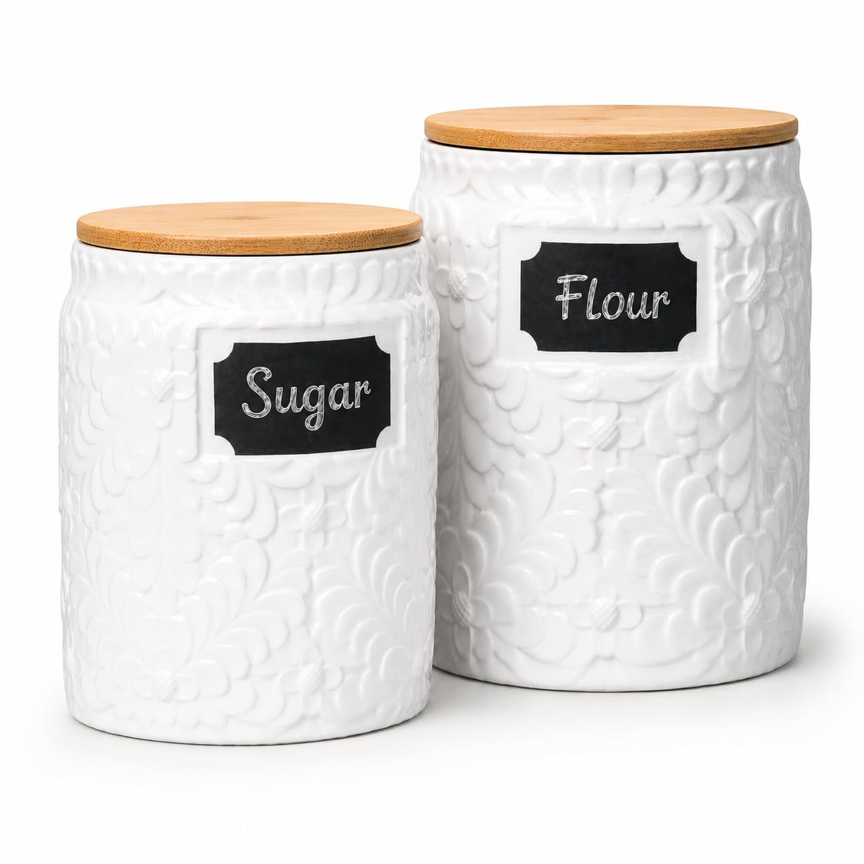Amazon.com: Ajazon Pte Ltd Ceramic Canister Set of 2 (94oz & 52oz